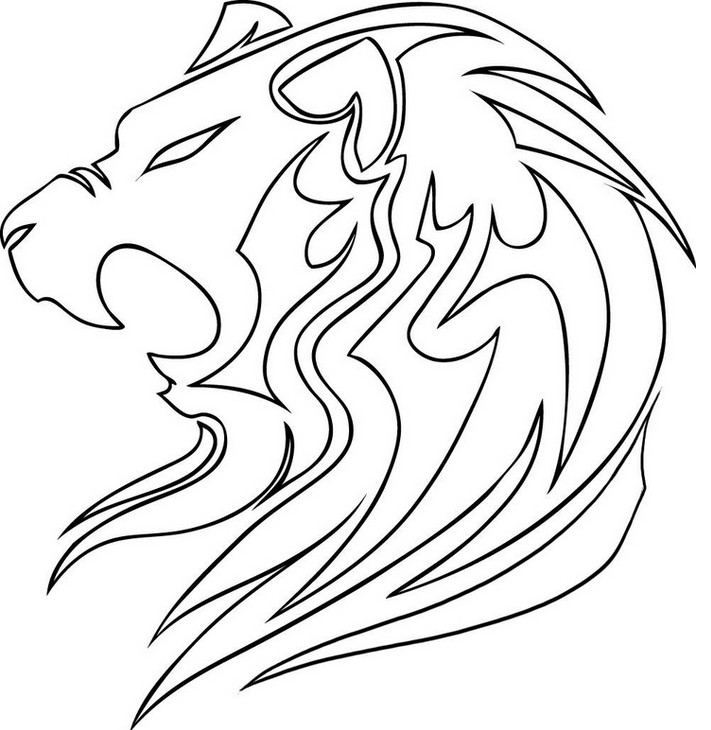 Adult Coloring Page Animals Lion 1 Pages