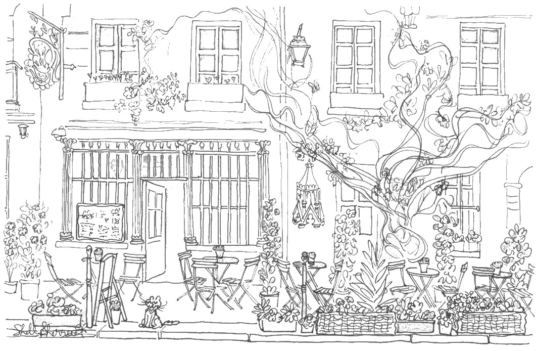 cafe coloring pages - photo #4