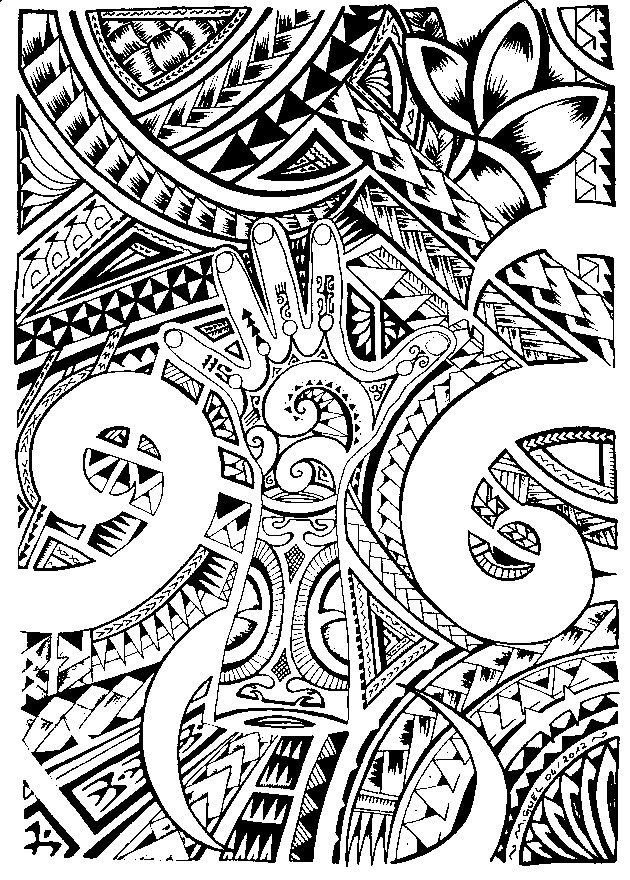 Art Therapy coloring page Tattoos : Maori tattoo 6