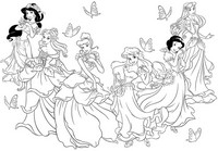 Coloriage anti-stress Princesses Disney