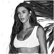 Coloriage anti-stress Kim Kardashian