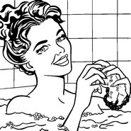 Coloriage anti-stress Dans le bain
