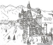 大人の着色のページ ノイシュヴァンシュタイン城