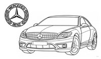 Coloriage anti-stress Mercedes Benz