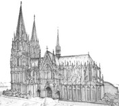 Coloriage anti-stress Cathédrale de Cologne