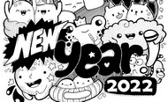 大人の着色のページ New Year 2022