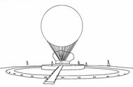 Art Therapy coloring page Olympic cauldron as a hot air balloon