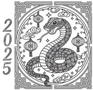 Art Therapy coloring page Chinese New Year - Snake