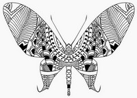 Coloriage anti-stress Zentangle papillon