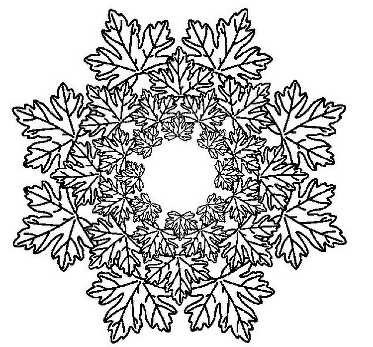 Art Therapy coloring page Autumn : Mandalas Leaves 4