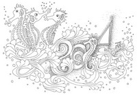 Coloriage anti-stress Hippocampes