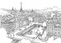 Coloriage anti-stress Seine et Tour Eiffel