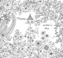 Art Therapy coloring page Mother's day: garden