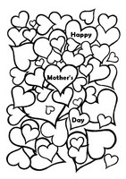 Art Therapy coloring page Mother's day: hearts