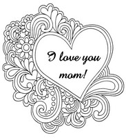 Art Therapy coloring page I love you mom!