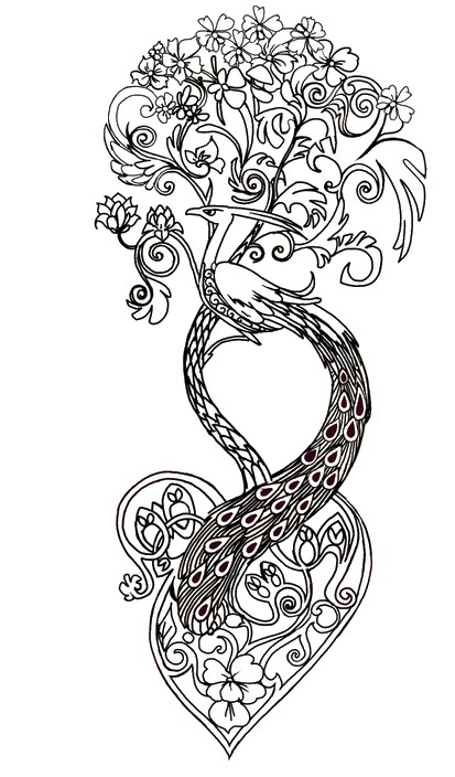 Download Art Therapy coloring page tattoos : Tattoo: bird 11