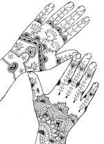 Coloriage anti-stress Tatouage mains