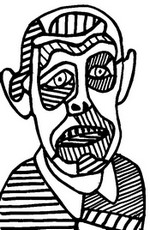 Coloriage anti-stress Jean Dubuffet : Autoportrait