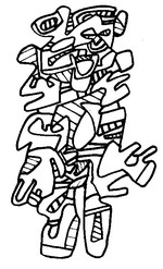 Coloriage anti-stress Jean Dubuffet : Personnage
