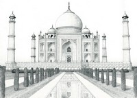 Coloriage anti-stress Taj Mahal