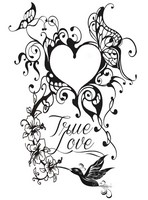 Desenho para colorir anti stress Tatuagem do coração