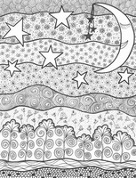 Art Therapy coloring page Starry night