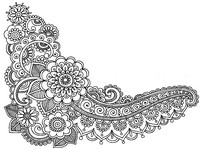 Art Therapy coloring page Tattoo: flowers