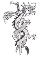 Art Therapy coloring page Tattoo: dragon